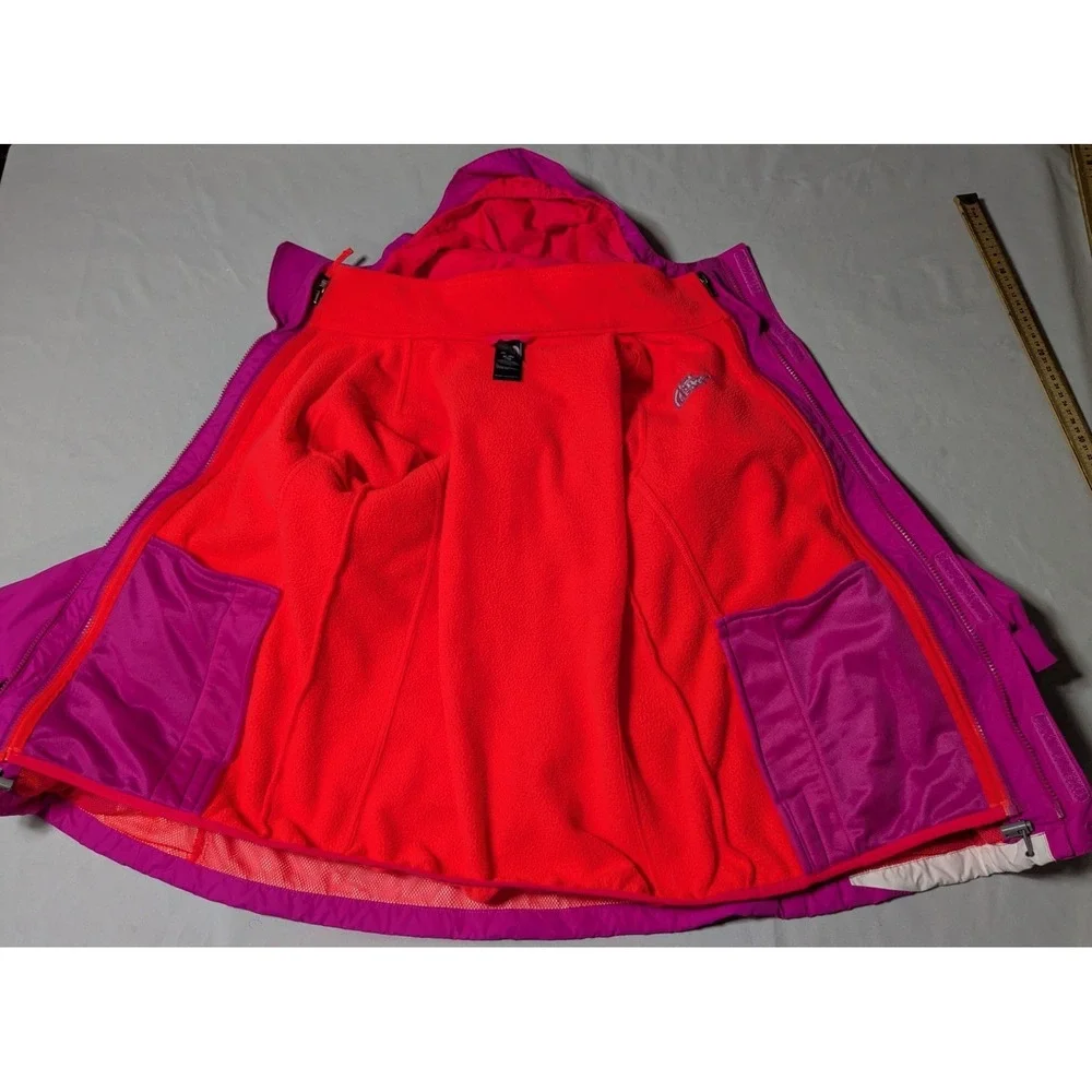 THE NORTH FACE HYVENT 3-in-1 Girls XL (18) Purple Orange‎ Full Zip Hooded Jacket